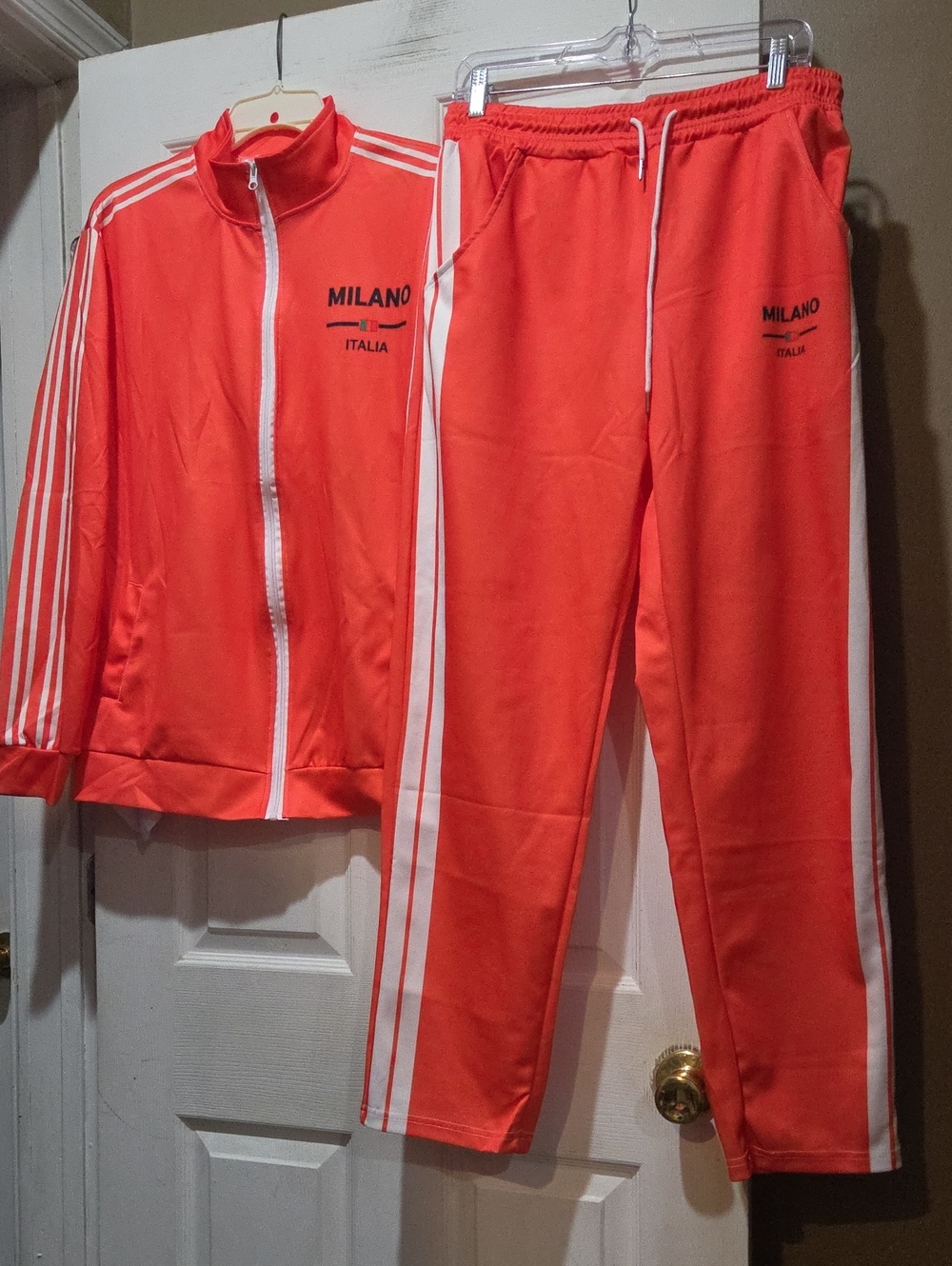 Milano Zip-Front Track Set with White Stripes